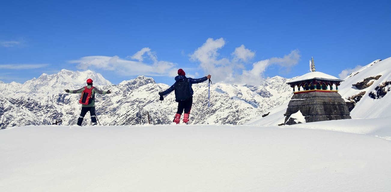 Chopta in winter A Magnificant view of Himalayan from Tungnath Temple